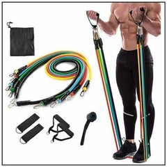Resistance Bands Set - 11pcs Latex Pull Rope With Door Anchor, Handles, And Ankle Straps For Effective Home And Gym Workout Routines