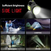 LED Searchlights Handheld Lantern 13000LM 2 Modes USB Rechargeable LED Flashlights High Power Outdoors Camping Hunting Lamp Portable Spotlight